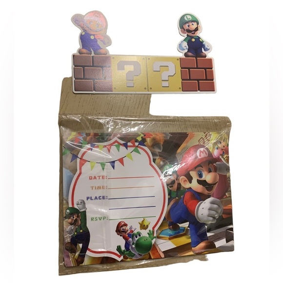 Mario Bros. Nintendo Birthday Party Set Bundle 9 Foot Banner With Freebie - Picture 4 of 10